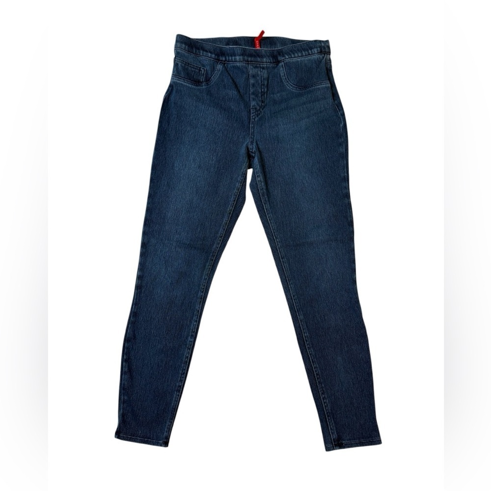 Spanx High waist medium wash pull on skinny jeans size medium - Picture 3 of 10